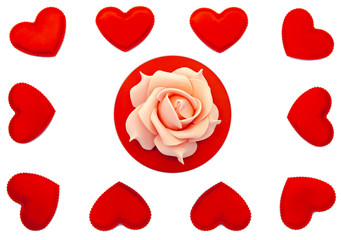 Fototapeta na wymiar Rose & hearts 1