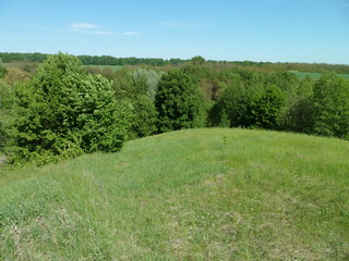 Obraz premium Field in early spring. Land preparation for sowing. Picturesque and gorgeous scene. rural landscape. Ukrainian fields