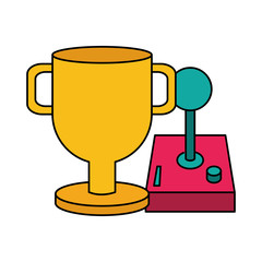 trophy and joystick video game