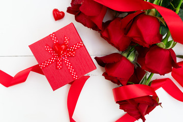 Red roses and Valentines day present