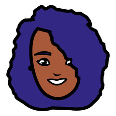 beautiful woman black head character