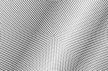 Centered dotted halftone with contrast gradient. Black and white vector texture. Vintage effect graphic decor
