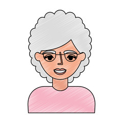 portrait elderly woman grandmother with glasses