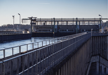 Obraz premium artificial canal used for irrigation of fields