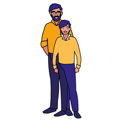Obraz premium father with son characters
