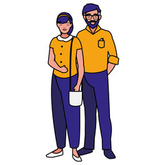 young couple avatars characters