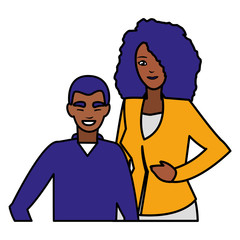 young couple black avatars characters