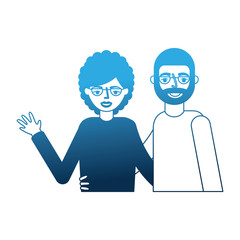 portrait happy grandfather and grandmother characters