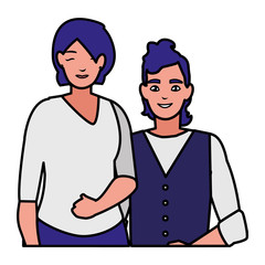 young couple avatars characters