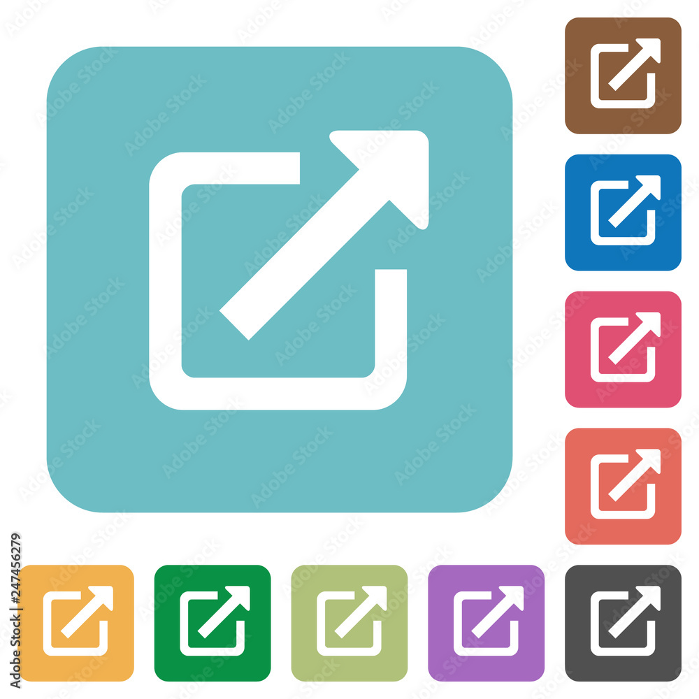 Poster open in new window rounded square flat icons
