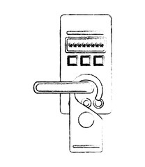 access digital door panel with hotel label hanging