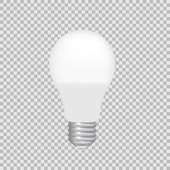 Realistic vector transparent LED bulb