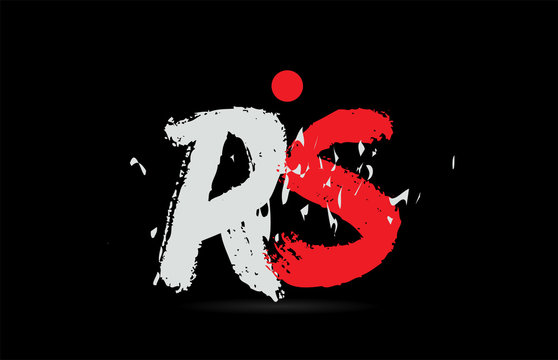 alphabet letter combination RS R S with grunge texture on black background logo