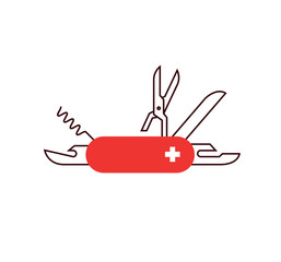 a vector icon of swiss multitool knife - 247459864