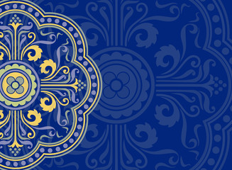 Elegant Blue Mandala Background