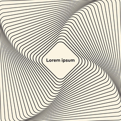 Abstract op art graphic design. Illusion of torsion rotation movement. Vector illustration