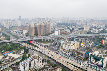Fototapeta na wymiar Asian city aerial
