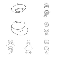 Isolated object of winter  and cold logo. Set of winter  and warm vector icon for stock.