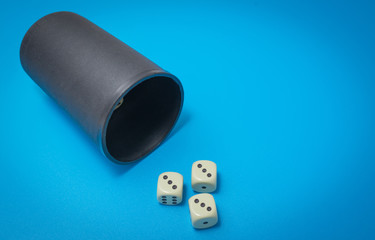 game dice background on a blue background