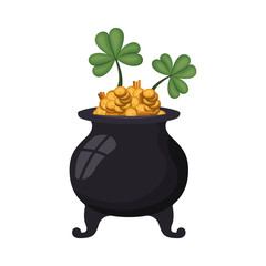 leprechaun hat with coins isolated icon