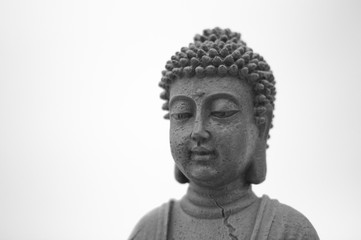 Buddha on white bright background