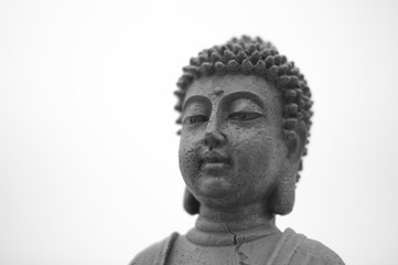 Buddha on white bright background