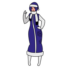 young woman with winter clothes