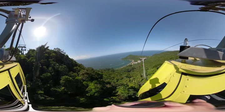 360 Video VR of the cable car, from Balneario de Camboriu in Brazil