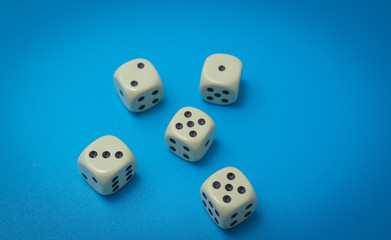 game dice abstract on a blue background