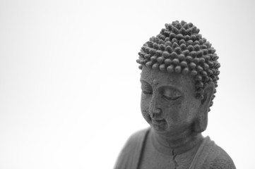 Buddha on white bright background