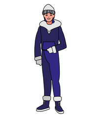 Obraz premium young man with winter clothes
