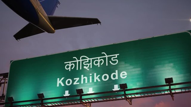 Airplane Take off Kozhikode during a wonderful sunrise