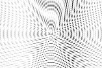 Black and white halftone vector. Pale dotted gradient. Micro dotwork texture. Retro overlay with ink dot ornament