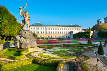 Wonderfull autumn day in Mirabell Palace and Gardens ( Schloss Mirabell)  - Salzburg, Austria