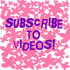 Text sign showing Subscribe To Videos. Conceptual photo like to see more content from those channels pages Freehand Drawn and Painted Simple Flower in Seamless Repeat Pattern photo