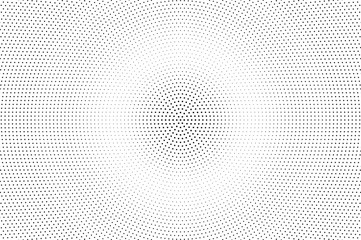 Black and white halftone vector. Round dotted gradient. Centered pale dotwork surface. Vintage overlay