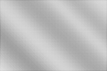 Black and white halftone vector. Diagonal dotted gradient. Regular textured dotwork surface.