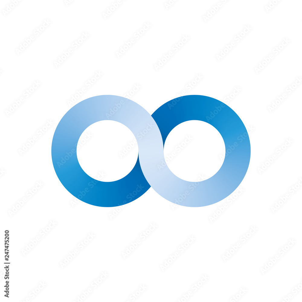 Poster infinity symbol icon. representing the concept of infinite, limitless and endless things. simple blu