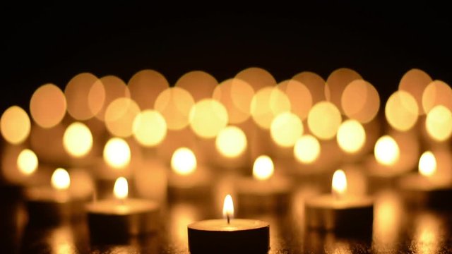 Candles on Dark Background for Thanksgiving, Valentines Day, Happy Birthday, Memorials, Festive, Christmas and Romance