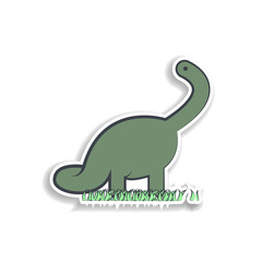 brontosaurus cartoon sticker icon. Elements of Prehistoric in color icons. Simple icon for websites, web design, mobile app, info graphics