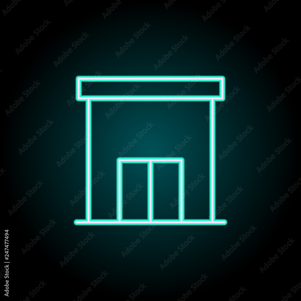 Poster university icon. elements of bulding landmarks in neon style icons. simple icon for websites, web de