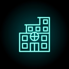 hospital icon. Elements of Bulding Landmarks in neon style icons. Simple icon for websites, web design, mobile app, info graphics