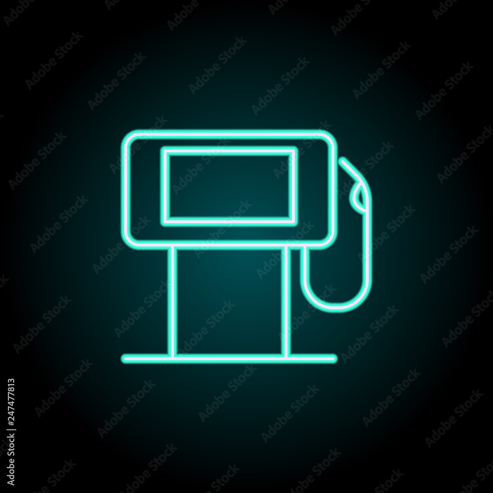 Poster refueling outline icon. elements of ecology in neon style icons. simple icon for websites, web desig