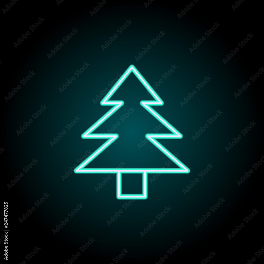 Aufkleber tree outline icon. elements of ecology in neon style icons. simple icon for websites, web design, mo