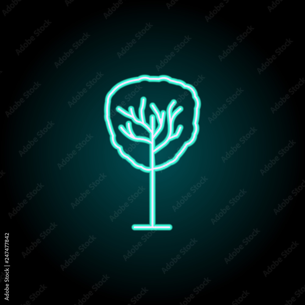 Aufkleber tree outline icon. elements of ecology in neon style icons. simple icon for websites, web design, mo