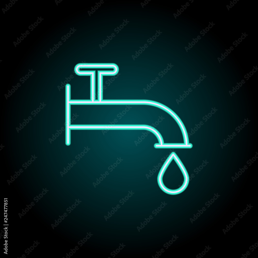 Poster tap outline icon. elements of ecology in neon style icons. simple icon for websites, web design, mob