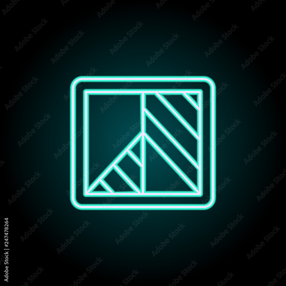 Poster black and white sign icon. elements of image in neon style icons. simple icon for websites, web desi