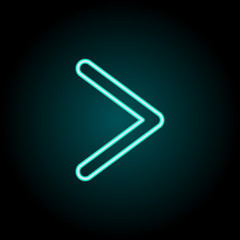 Obraz premium Right sign icon. Elements of Image in neon style icons. Simple icon for websites, web design, mobile app, info graphics