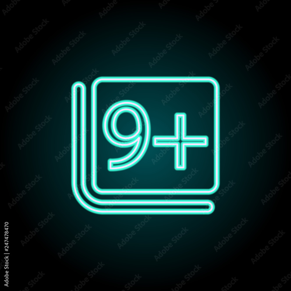 Poster nine sign icon. elements of image in neon style icons. simple icon for websites, web design, mobile 
