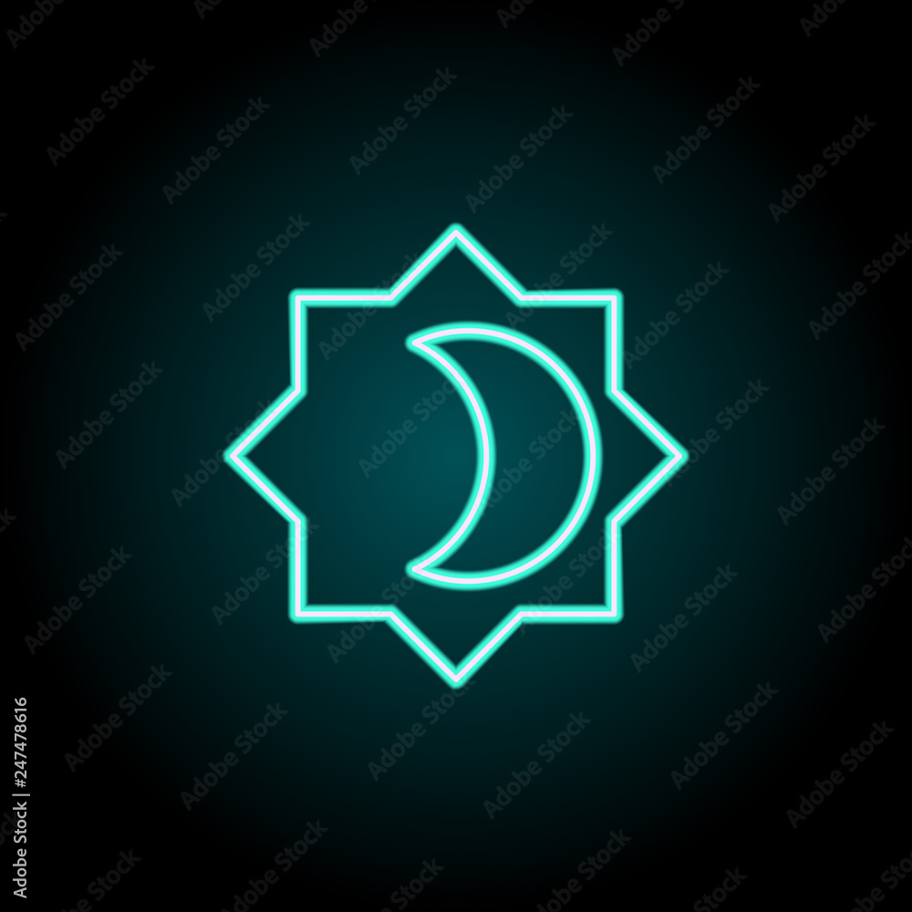 Aufkleber brightness sign icon. elements of image in neon style icons. simple icon for websites, web design, m